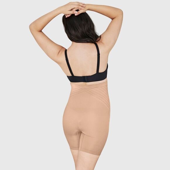 Maidenform NWT Self Expressions Women's Seamless High-Waist Thigh Slimmer Tan M - Picture 2 of 6